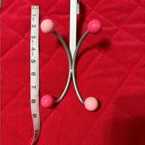 Pink and Silver Home Accessory Holder/Can hang on from or back of door.